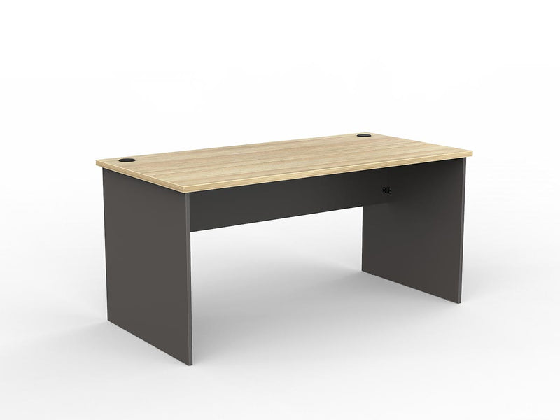 EkoSystem Straightline Desk 1500mmX750mm Natural Oak & Charcoal