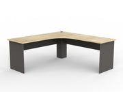 EkoSystem 90º Corner Workstation 1800mmX1800mmX600mm Natural Oak Charcoal