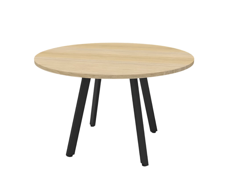 Rapidline Eternity Round Meeting Table Natural Oak Black