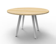 Rapidline Eternity Round Meeting Table Natural Oak White