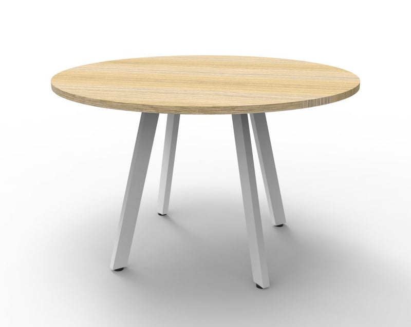 Rapidline Eternity Round Meeting Table Natural Oak White