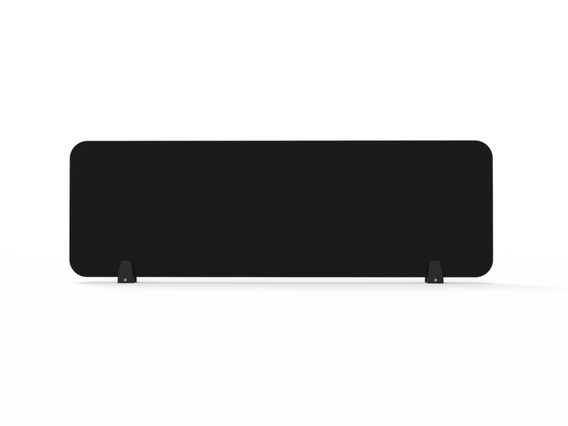 Rapidline New Desk Mounted Eco Panel Screen Black Black Powdercoated