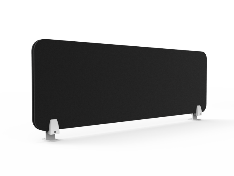 Rapidline New Desk Mounted Eco Panel Screen Black White Powdercoated