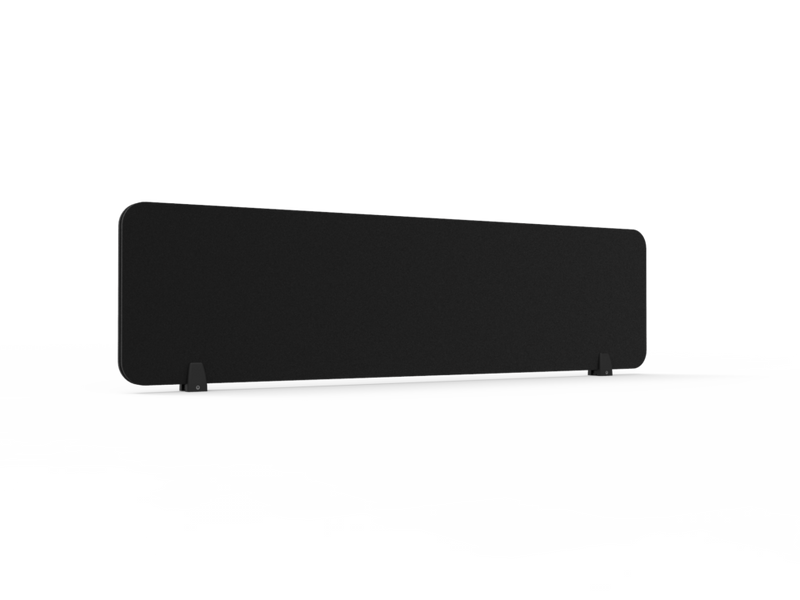 Rapidline New Desk Mounted Eco Panel Screen Black 1490 mm None Black Powdercoated