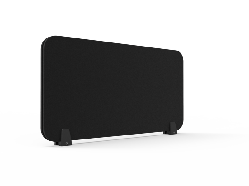Rapidline New Desk Mounted Eco Panel Screen Black Black Powdercoated