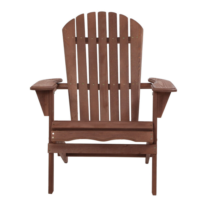 Gardeon Outdoor Furniture Beach Chair Wooden Adirondack Patio Lounge Garden