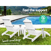 Gardeon Outdoor Sun Lounge Beach Chairs Table Setting Wooden Adirondack Patio Chair