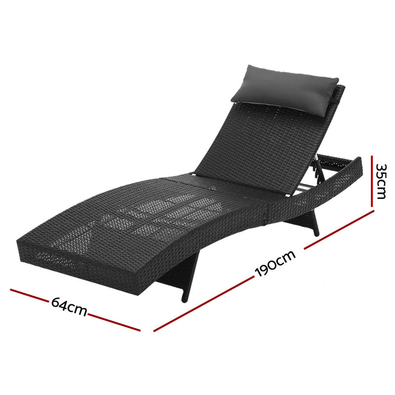 Gardeon Outdoor Wicker Sun Lounge