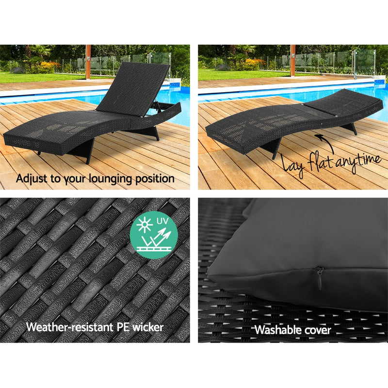 Gardeon Outdoor Wicker Sun Lounge