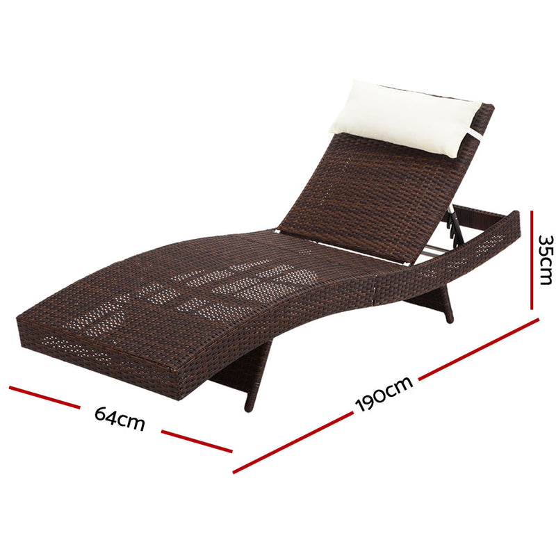 Gardeon Outdoor Wicker Sun Lounge