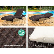 Gardeon Outdoor Wicker Sun Lounge