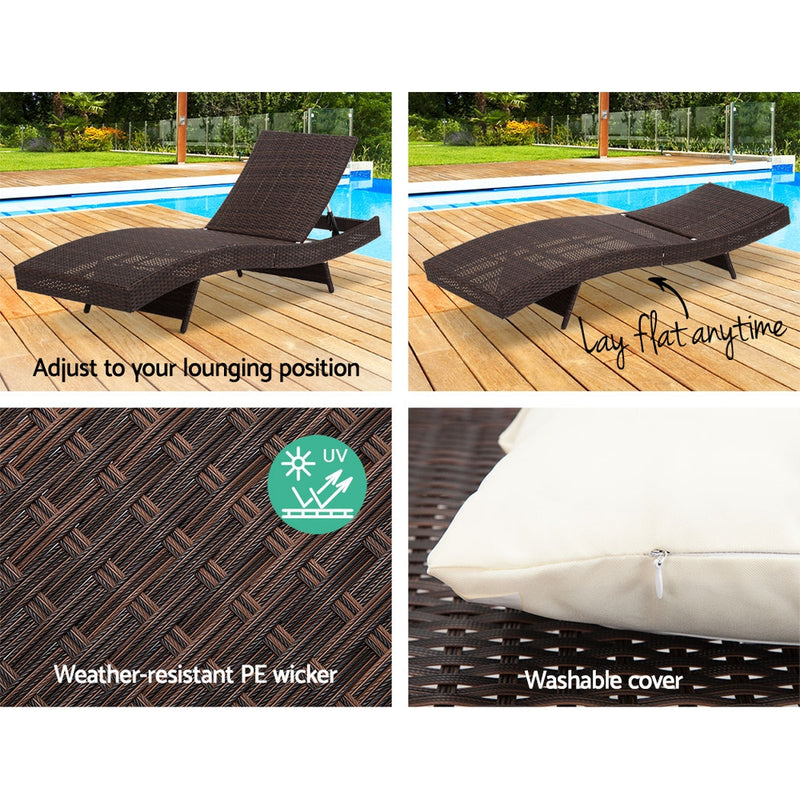 Gardeon Outdoor Wicker Sun Lounge