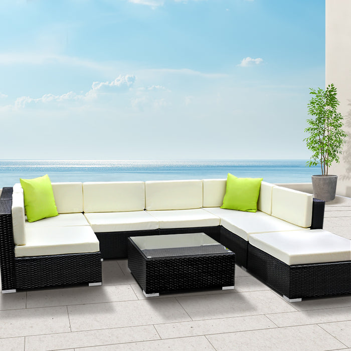 Gardeon 8PC Outdoor Furniture Sofa Set Wicker Garden Patio Pool Lounge