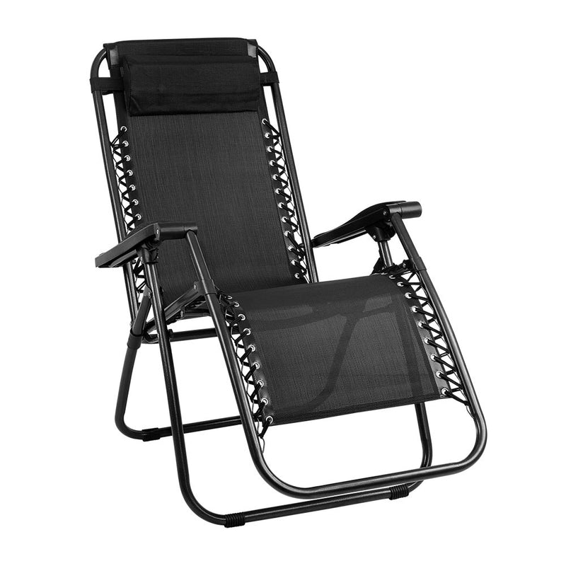 Gardeon Zero Gravity Outdoor Portable Recliner Black