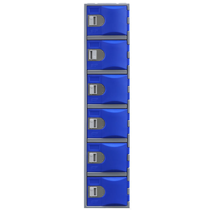 Steelco Heavy Duty HDPE Locker - Full Height Six Door Navy Blue