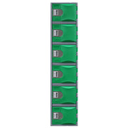 Steelco Heavy Duty HDPE Locker - Full Height Six Door Green