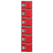 Steelco Heavy Duty HDPE Locker - Full Height Six Door Red