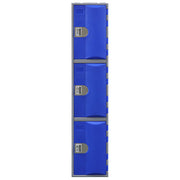 Steelco Heavy Duty HDPE Locker - Full Height Three Door Navy Blue