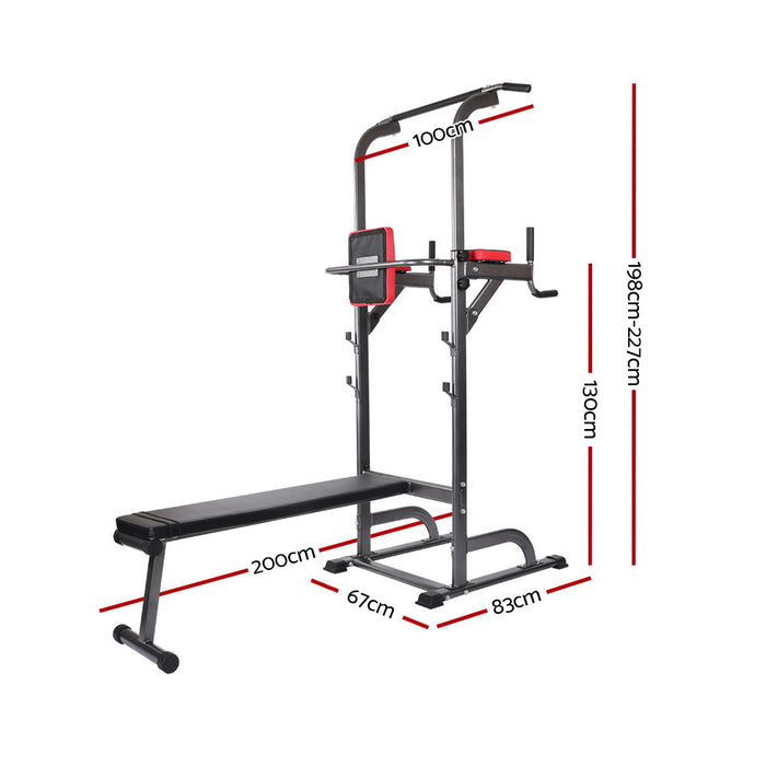 Everfit Power Tower 9-in-1 Multi-function Station Fitness Gym Equipmen