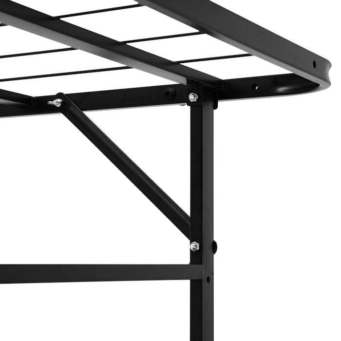 Artiss Foldable King Single Metal Bed Frame - Black