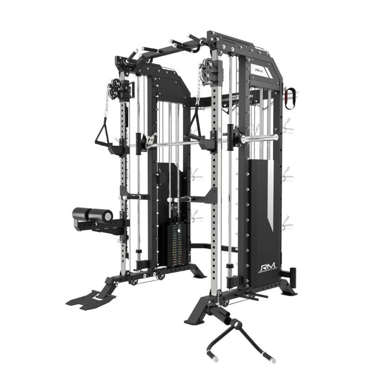 Rapid Motion - Commercial Smith Machine Power Rack And Functional Trainer 3 In 1