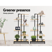 Artiss Multi-tier Indoor Outdoor Metal Wooden Plant Stands Garden Shelf Garden Display