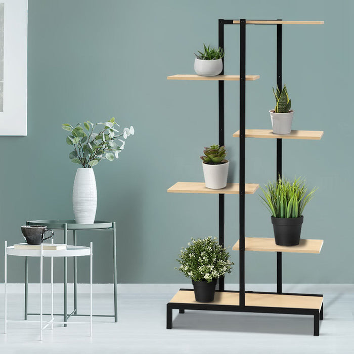 Artiss Multi-tier Indoor Outdoor Metal Wooden Plant Stands Garden Shelf Garden Display