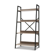 Artiss Bookshelf Metal Bookcase Bookshelves Oak Book Shelf Display Storage