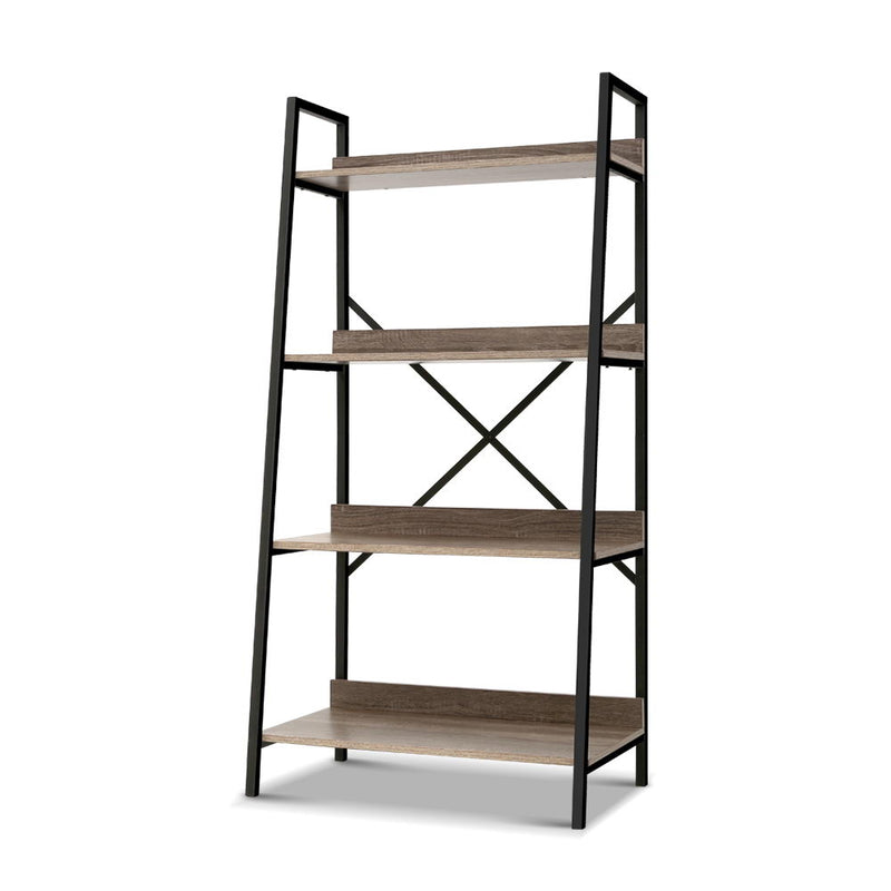 Artiss Bookshelf Metal Bookcase Bookshelves Oak Book Shelf Display Storage