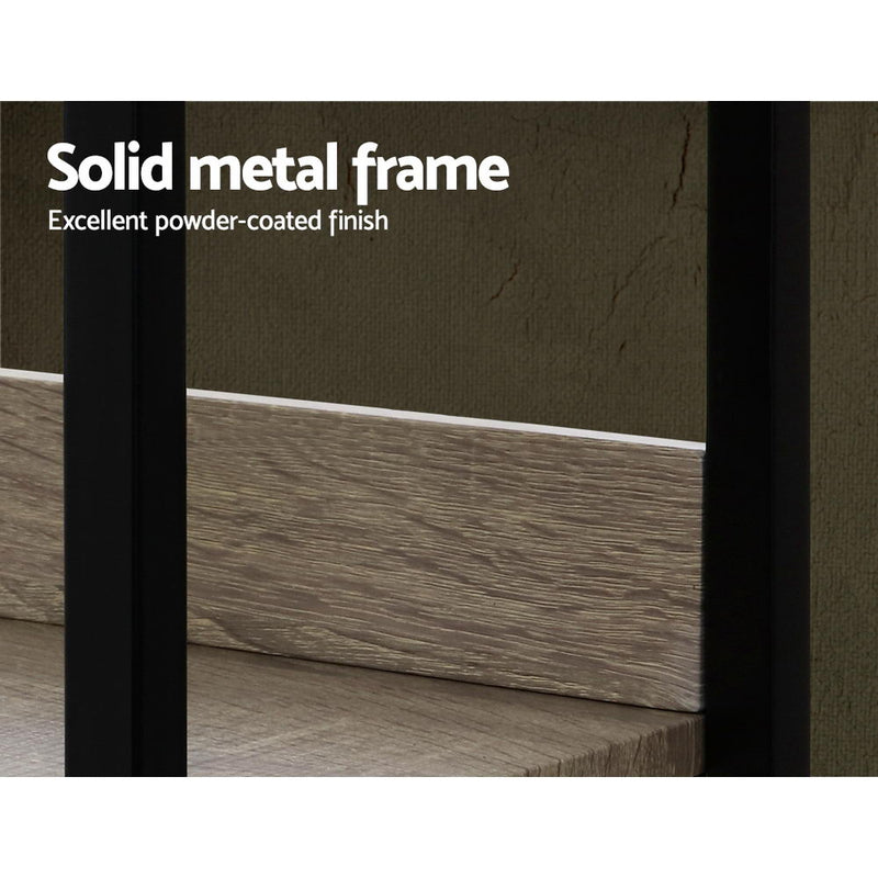 Artiss Bookshelf Metal Bookcase Bookshelves Oak Book Shelf Display Storage