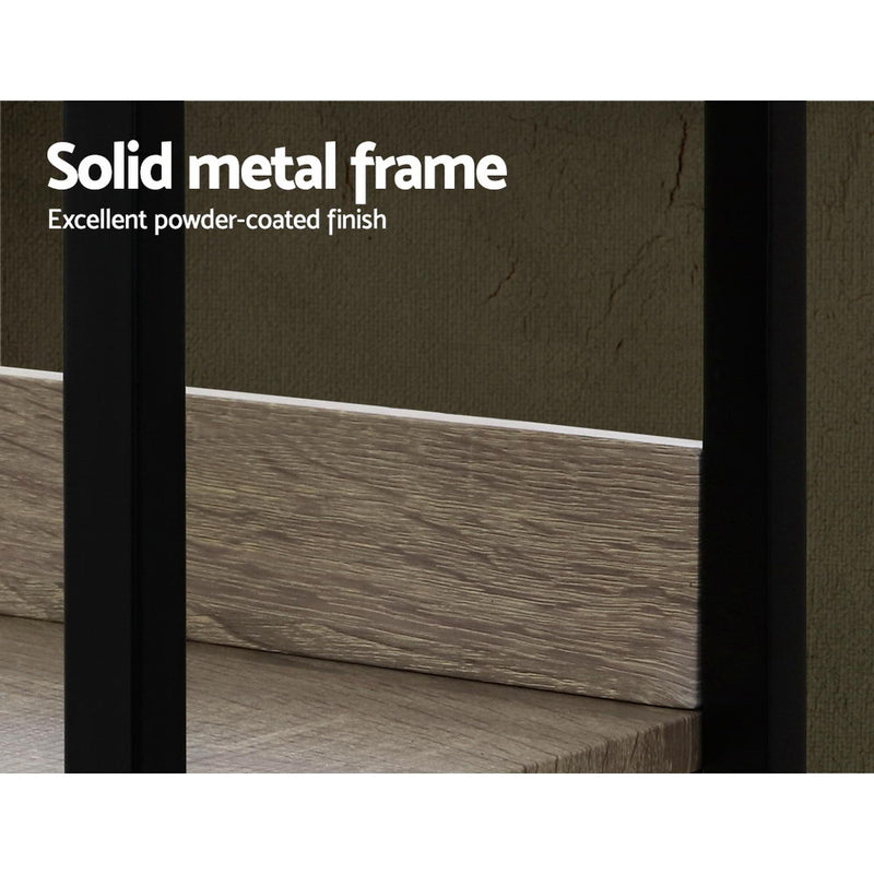 Artiss Bookshelf Metal Bookcase Bookshelves Oak Book Shelf Display Storage