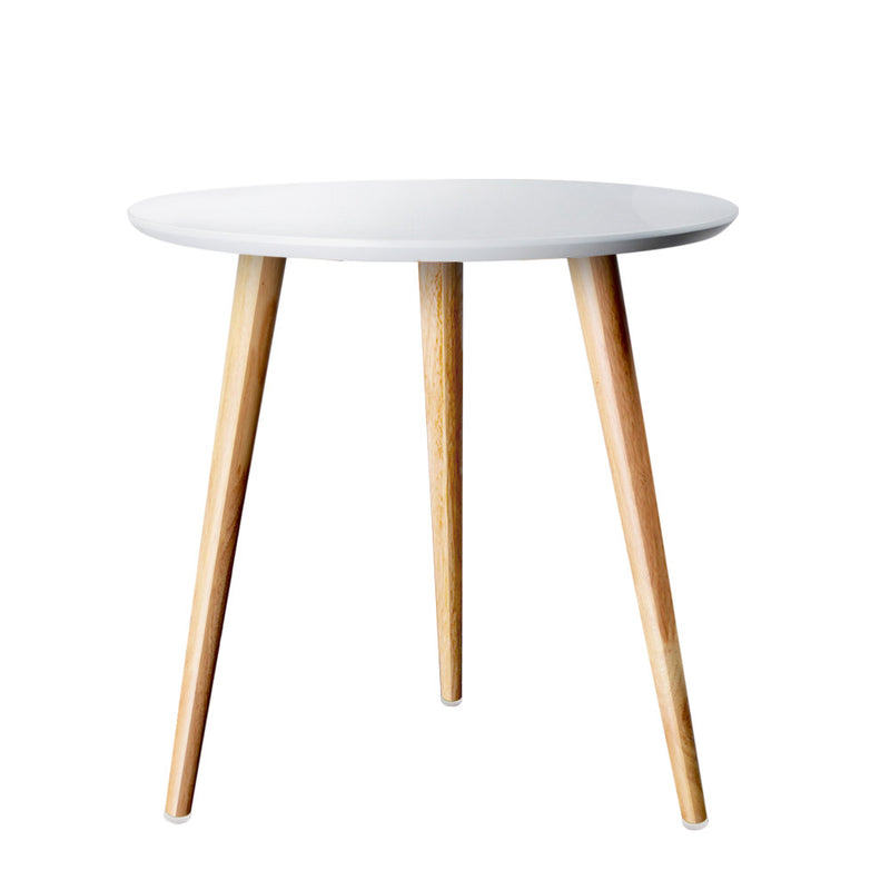 Artiss Round Side Table - White
