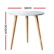 Artiss Round Side Table - White