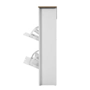 Artiss Shoe Cabinet Rack Storage Organiser Cupboard Shelf Drawer 16 Pairs White