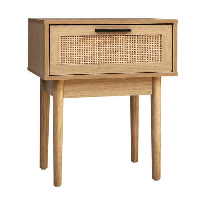 Cabinet Rattan Wood Nightstand