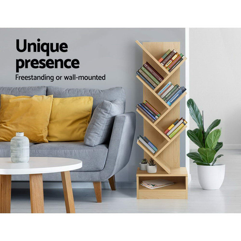 Artiss Display Shelf 7-Shelf Tree Bookshelf Book Storage Rack Bookcase