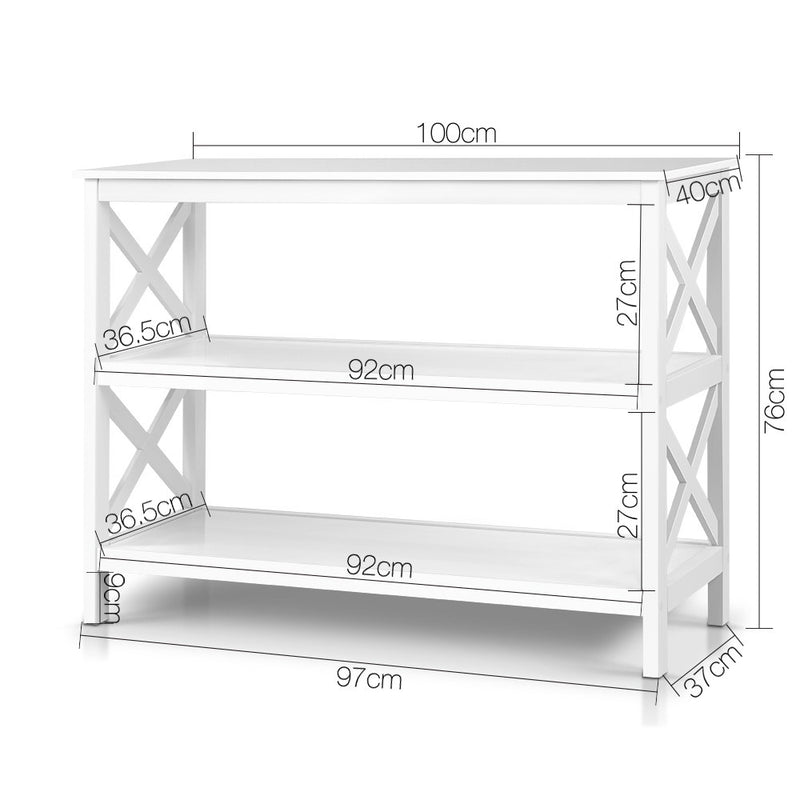 Artiss Wooden Storage Console Table - White