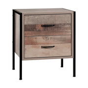 Artiss Barnsly Bedside Table - Black and Dark Oak