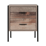 Artiss Barnsly Bedside Table - Black and Dark Oak