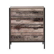 Artiss Barnsly 4-drawer Tallboy - Black and Dark Oak
