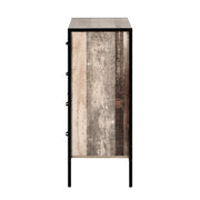 Artiss Barnsly 4-drawer Tallboy - Black and Dark Oak