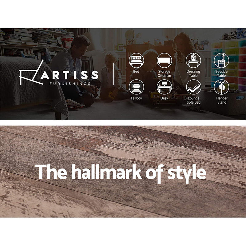 Artiss Barnsly 4-drawer Tallboy - Black and Dark Oak