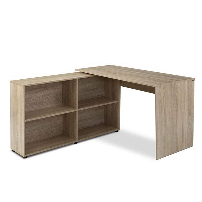 Artiss Corner Study Table or Office Computer Desk with Storage Solution Oak