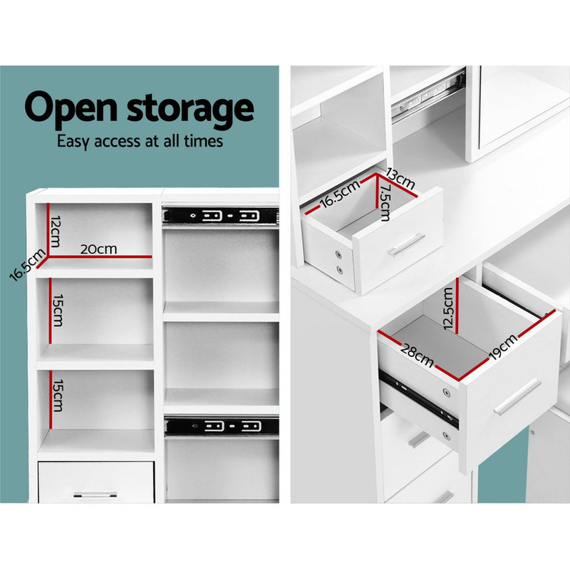 Artiss Iris Dressing Table Set - White