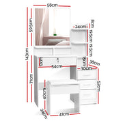 Artiss Rose Dressing Table Set - White
