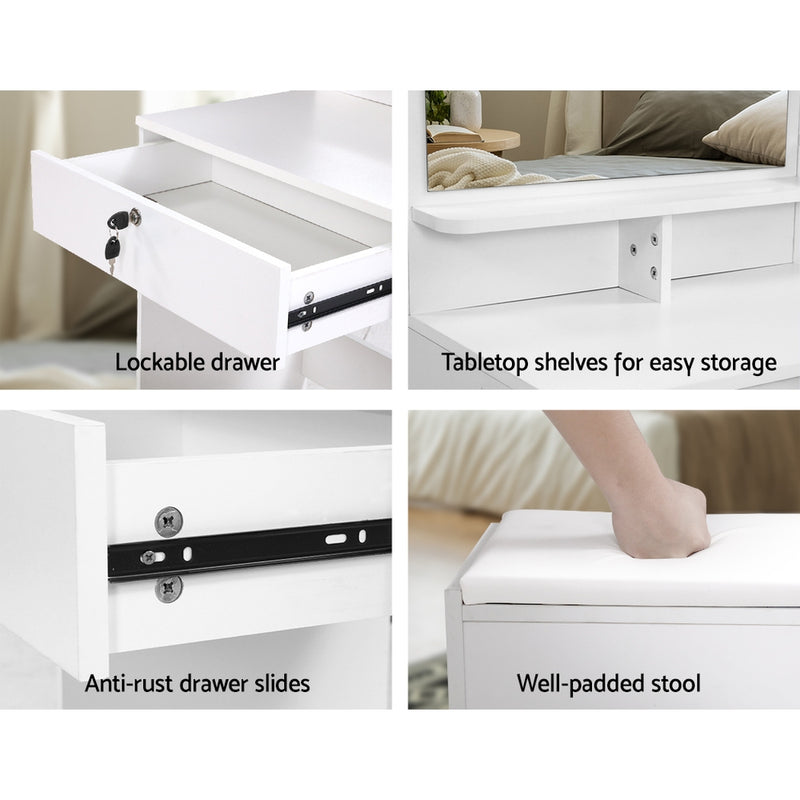 Artiss Rose Dressing Table Set - White