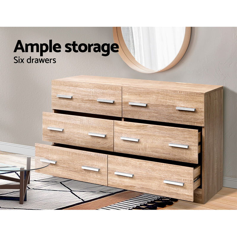 Artiss Simple 6-drawer Lowboy