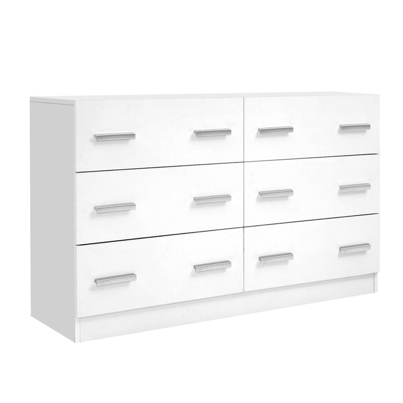 Artiss Simple 6-drawer Lowboy White