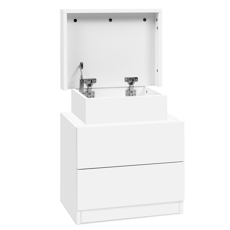 Artiss 2-drawer Chest Bedside Table White