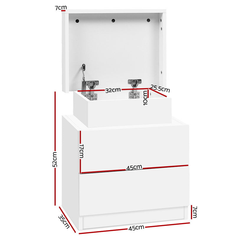 Artiss 2-drawer Chest Bedside Table